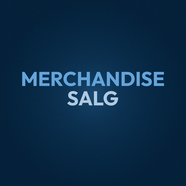 Et billede hvor der står Merchandise salg